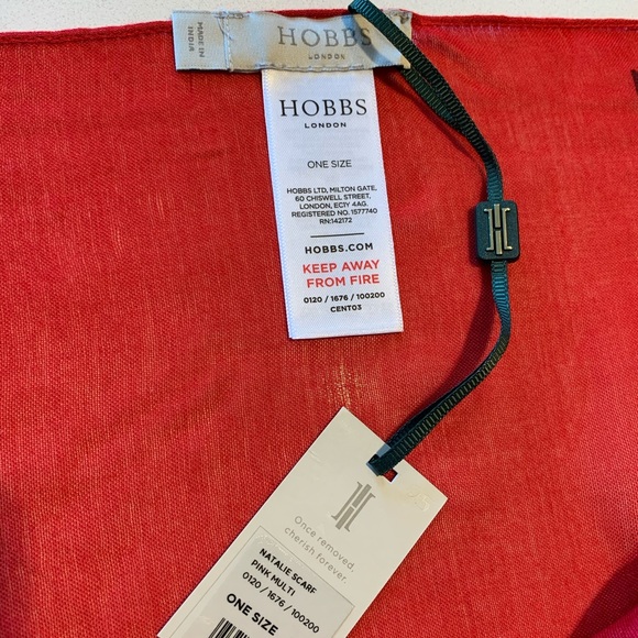 Hobbs London Printed Scarf, Pink/Multi - Picture 5 of 6